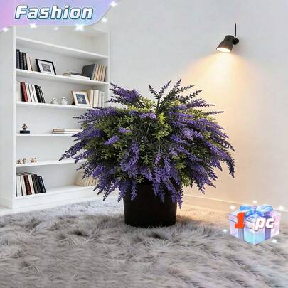 薰衣草花园装饰小型盆栽、薰衣草盆景、室内家居装饰、仿真小型盆栽