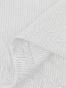 Manfinity Dauomo 男式纯色罗纹修身休闲背心 - 白色 - 查看 4