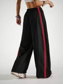 StreetHx Women's Drawstring Waist Casual Loose Harem Pants - Black - View 2
