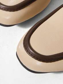 MOTF PREMIUM WOMEN'S COMFORTABLE CASUAL SQUARE TOE FLATS, FOR NEW YEAR HOLIDAY, SPRING SHOES SPRING BREAK EASTER FOR CHRISTMAS SPRING SHOES - Apricot Brown - View 5