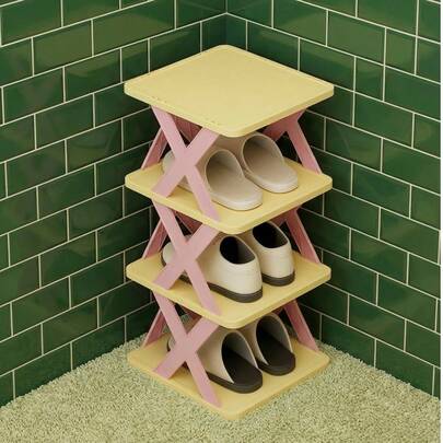 Joivida 1-częściowy stojak na buty do użytku domowego, do drzwi, do przechowywania, wielowarstwowy do przechowywania butów, odpowiedni do przechowywania dopaminy, do małych pomieszczeń do wynajęcia.