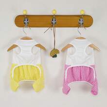 PETSIN Quần áo cho thú cưng, quần áo cho chó, quần áo cho mèo, quần yếm thường ngày, quần yếm mới cho động vật nhỏ mùa xuân và mùa hè, bộ áo liền quần có khóa kéo, đồ dùng cho thú cưng, quần yếm thường ngày - Nhiều màu - Xem 8