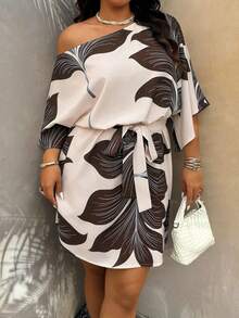 Weeklong Đầm ngắn dáng suông eo thắt, họa tiết hoa, dành cho nữ cỡ lớn, thích hợp cho kỳ nghỉ xuân/hè. - Nhiều màu - Xem 4