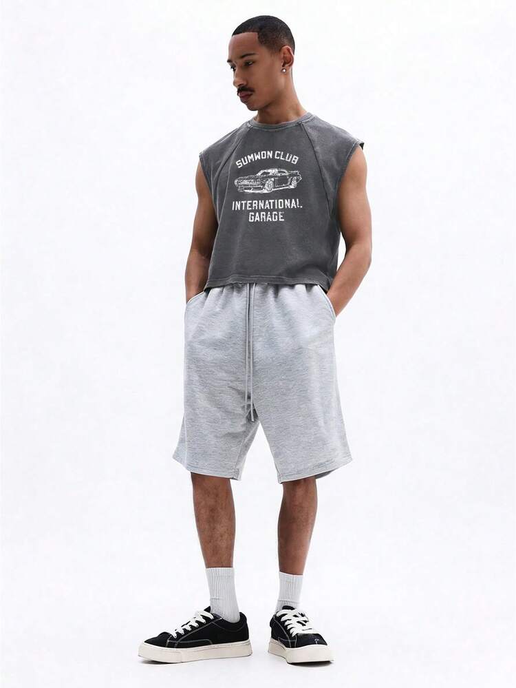 SUMWON Tank Top With Vintage Car Graphic Print