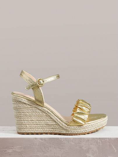 Styleloop Women's Platform Wedge Sandals, Woven Fabric Upper, Rope Wrapped Heel, Vacation Style Essential, Bohemian Vibe, Suitable For Music Festivals, Parties, Retro American Style
