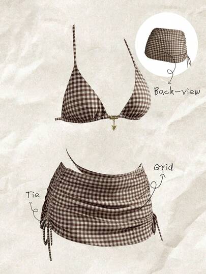 Elavelle Áo khoác ngoài bikini nữ in họa tiết ngẫu nhiên, có dây rút và xếp ly, thích hợp cho mùa xuân/hè.