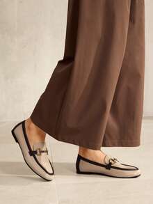 MOTF PREMIUM WOMEN'S COMFORTABLE CASUAL SQUARE TOE FLATS, FOR NEW YEAR HOLIDAY, SPRING SHOES SPRING BREAK EASTER FOR CHRISTMAS SPRING SHOES - Apricot Brown - View 2