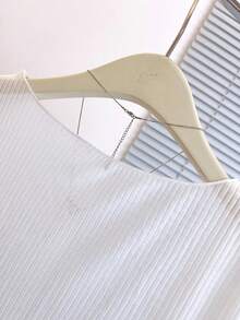 SHEIN PETITE Women's Cropped Sheer Ribbed Knit Cardigan – Long Sleeve Open Front Lightweight Bolero Shrug For Summer Layering - White - View 8