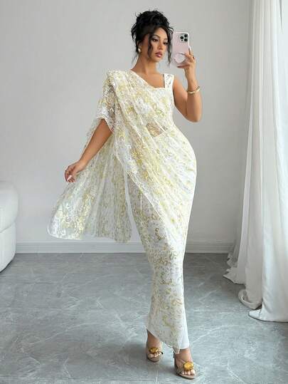 Rafferiza Women's Green Lace Shawl Dress, Backless Bodycon Camisole Slip Dress, Suitable For Festivals, Casual Parties, Banquets, Weddings, Daily Commute And Other Occasions