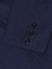 Manfinity Bizformal 藏蓝色男士西装外套，休闲通勤男士夹克，简约日常上衣 - 藏蓝色 - 查看 6