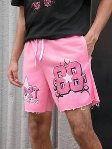 Open Phase Quần short nam mùa hè nhẹ, nhanh khô, quần short đi biển thoải mái có dây rút, thiết kế in màu trơn, kiểu dáng retro Mỹ, unisex, dáng rộng thoải mái – phù hợp cho trang phục hàng ngày và kỳ nghỉ hè. - Hồng - Xem 1