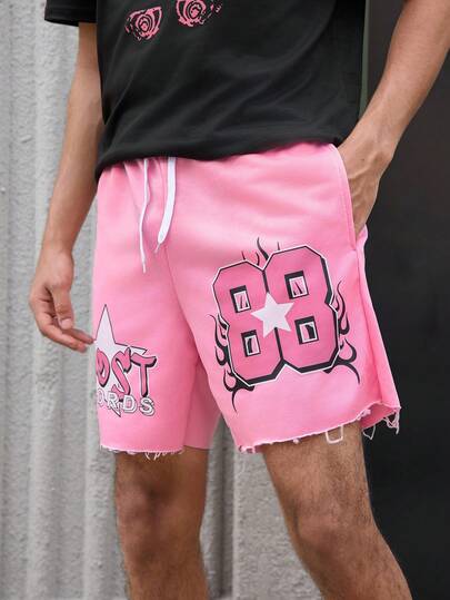 Open Phase 男士夏季轻便快干短裤，带抽绳的休闲沙滩短裤，印花纯色设计，适合日常穿着