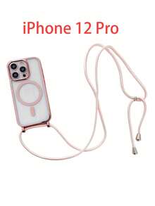 Luxury Crossbody Necklace Lanyard With Electroplated Transparent Phone Case, Compatible With IPhone 17, Air 16, E, 16, 15, 14, 13, 12, Pro Max, And 11. Glossy Magnetic Wireless Charging Protective Case. - Pink - View 25