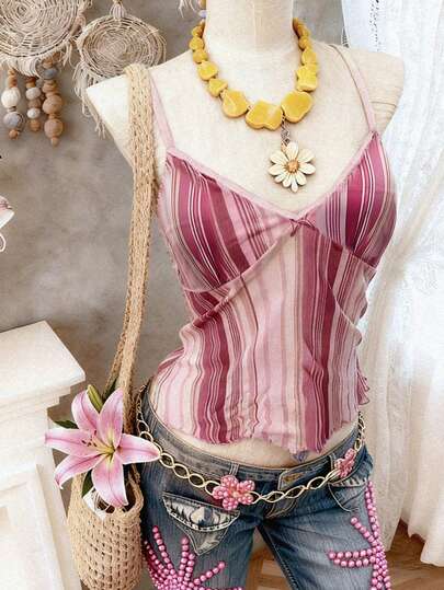 Lalippa Women's Casual Striped Camisole Top, Summer