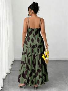 EMERY ROSE Váy hai dây cỡ lớn in họa tiết lá - Nhiều màu - Xem 2