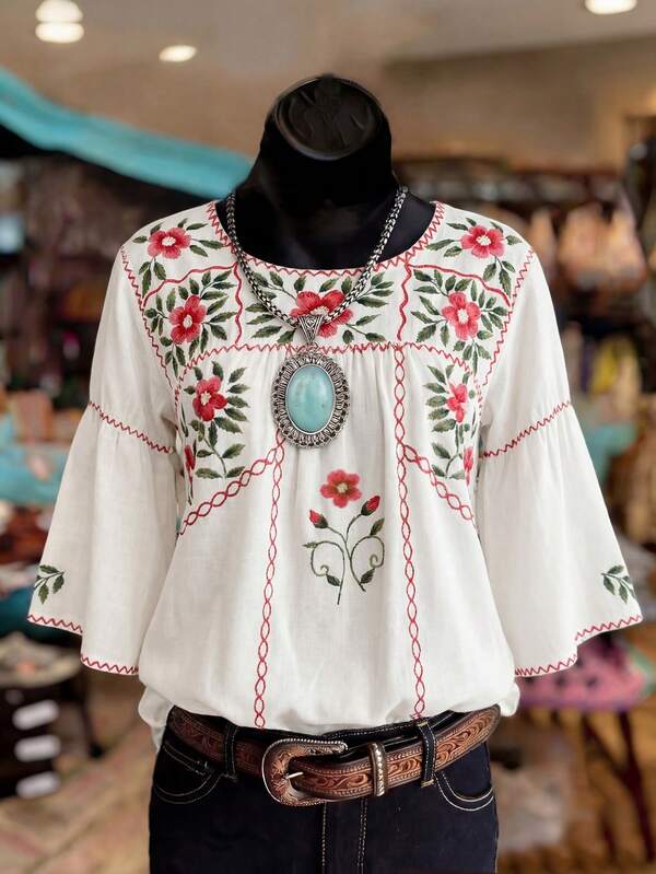 LanaWest New Arrival Elegant Vacation Urban Fashion Women's White Round Neck Lantern Sleeve Embroidery & Print A-Line Dress, Suitable For Daily Wear, Wedding, Formal Dinner, Commute, Graduation Party, Holidays, Vacation, Date, Party, Halloween, Christmas, New Year, Thanksgiving, Wedding