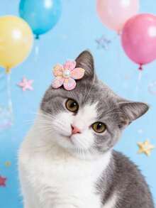 PETSIN 1 件装宠物珍珠花朵发夹；宠物卡通发夹；猫咪发夹；狗狗发夹；宠物配件；宠物用品。 - 彩色 - 查看 18