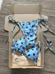 Swim Vcay 2026新款女士蓝色波点时尚优雅沙滩度假比基尼 - 彩色 - 查看 2