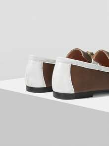 MOTF PREMIUM WOMEN'S COMFORTABLE CASUAL SQUARE TOE FLATS, FOR NEW YEAR HOLIDAY, SPRING SHOES SPRING BREAK EASTER FOR CHRISTMAS SPRING SHOES - brown and white - View 7