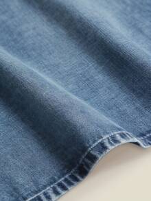 Resyla Áo thun tay ngắn cổ tròn in họa tiết denim, kiểu dáng thường ngày, đa năng, thích hợp mặc mùa hè. - Nhiều màu - Xem 5