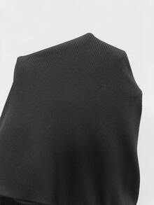 Coolane 夏季女装加大码街头风锐舞装扮复古Y2K朋克风金属孔眼褶皱腰带低腰毛衣短裤 - 黑色 - 查看 9