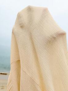 Swim Lushoire 大码女式黑色弹力腰沙滩连衣裙罩衫 - 杏色 - 查看 6