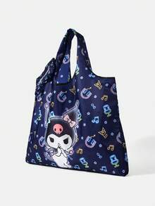HELLO KITTY AND FRIENDS | SHEIN 时尚学院徽章图案大容量手提包 - 深藍色 - 查看 3