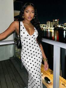 Slaydiva Mùa xuân mới, Lễ hội âm nhạc mùa xuân và mùa hè, Ngày lễ tình nhân, Lễ Phục sinh, Mùa cưới, Mùa lễ hội, Phong cách thường ngày và thanh lịch, Đi làm, Mặc hàng ngày, Trang phục công sở, Kỳ nghỉ, Tiệc tùng, Du thuyền, Tiệc tùng, Cơ bản, Hẹn hò hàng ngày, Cổ chữ V sâu, Không tay, Hở lưng, Thiết kế xoắn lưng, Váy đuôi cá, Chân váy màu mơ, Váy chấm bi đen, Váy dài nữ -Z - Màu be - Xem 8