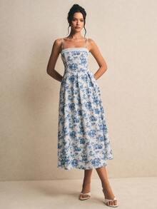 Poéselle 优雅印花无袖连衣裙，夏季 - 彩色 - 查看 7