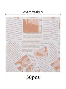 50/100张装三明治包装纸、托盘垫纸、食品篮衬垫、防油包装纸、面包烘焙垫纸、烘焙托盘垫纸、餐桌垫纸、厨房配件、厨房用具、防油工具、野餐包装纸 - 彩色 - 查看 8