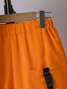 Mirajuku Bộ đồ thường ngày cho bé trai in hình gấu, gồm áo thun có túi và quần short, kèm túi đeo chéo mini - Màu cam. - trái cam - Xem 5