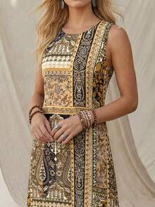 Wildy 休闲美式西部乡村复古佩斯利音乐节女式夏季基础款无袖连衣裙，带口袋，适合日常穿着和通勤。 - 彩色 - 查看 7