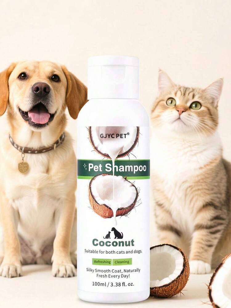 Natural Coconut Pet Shampoo & Conditioner – Moisturizing 2-In-1 Formula For Dogs & Cats With Coconut Oil, Soothes Dry Skin & Leaves Coat Silky Shiny, Tropical Fresh Scent - 100ml - View 1