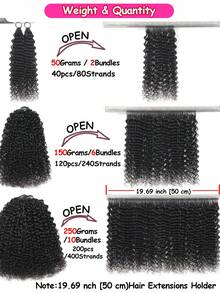 Boho Braids Human Crochet Hair In 100% Remy Human Hair Jerry Curly Feather Crochet Human Hair Line Boho Crochet Braids Human Hair Salon Silky Seamless Invisible For Thin Hair Woman Micro Pre Looped Crochet Human Hair Extensions Miracle Knots Crochet Human Hair - Natural Black - View 9
