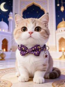 PETSIN 1 Piece Pet Star Moon Collar Adjustable Neck Circumference Cat Collar Dog Collar Pet Holiday Gift Ramadan Birthday Pet Accessories Pet Supplies - Multicolor - View 19