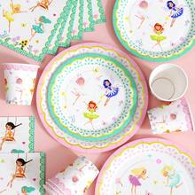 花仙子舞蹈一次性餐盘、餐巾纸和杯子套装，可供20位客人使用。这款一次性派对套装（包括餐盘、餐巾纸和杯子）非常适合生日派对、婚礼和家庭野餐。 - 查看 3