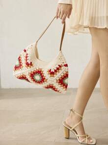 MOTF STYLISH WOMEN'S HAND-WOVEN SHOULDER BAG - Multicolor - View 7