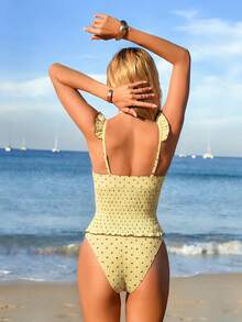 SHEIN Swim Mod Bộ đồ bơi 2 mảnh dành cho nữ, mẫu mới Xuân/Hè 2026, họa tiết hoa ngẫu nhiên, đồ bơi thanh lịch, thoải mái cho kỳ nghỉ biển. - Nhiều màu - Xem 2