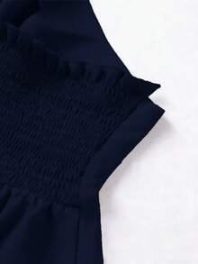 Franclia Plus Size Punk Sleeveless Button Decorated Shirt, Spring/Summer - Navy Blue - View 4