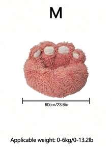 1PC Plush Paw-Shaped Pet Bed, Warm & Breathable With Extra Lining, Suitable For Small/Medium/Large Cats & Dogs, All Seasons. (Note: The Product May Need To Be Fluffed Or Hand-Kneaded Upon Receipt To Restore Its Original Shape) - Pink - View 7