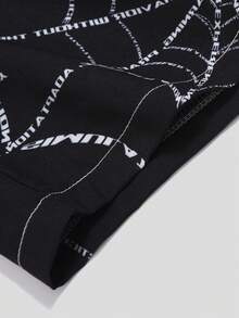 ROMWE MEN Goth Summer Casual Spider Web Print Shorts - Multicolor - View 5