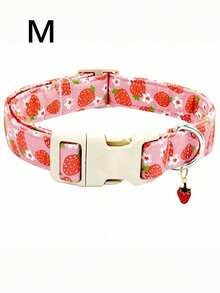 优雅小尾巴狗狗项圈 可爱草莓宠物项圈 可调节狗狗项圈 - 西瓜粉 - 查看 9