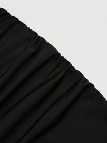 Sweetra French Elegant Floral Print Pencil Skirt, Suitable For Commuting, Party And Vacation Fall - Black - View 11