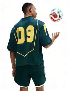 SUMWON Men's Retro Style Soccer Jersey T-Shirt With Number 09 Print And Team Design - Green - View 2