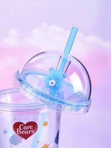 SHEIN X Care Bears 480毫升透明吸管杯 - 藍色 - 查看 5