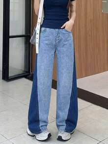 Quần jeans ống rộng dáng suông phong cách Y2K dành cho bé gái tuổi teen, rách gấu, đa năng cho trang phục thường ngày, đi chơi, dự tiệc, du lịch - Quần jeans nhiều túi thời trang cho kỳ nghỉ. - Nhiều màu - Xem 4