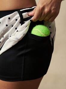 VARSITIE Women's Polka Dot Patchwork Casual Versatile Daily Wear & Sports Shorts - Black and White - View 11