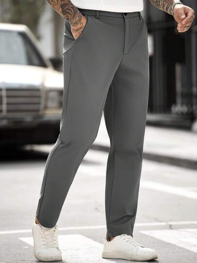 Manfinity CasualCool Men's Casual Tapered Pants, Suitable For Daily Casual Wear, Weekend Outings, Travel, Gatherings With Friends, Etc. This Pant Is An Indispensable Versatile Item In A Man's Wardrobe, And Makes A Great Gift For A Boyfriend Or Husband.Men Old Money,Daily Leisure, Weekend Trips, Outdoor Activities, Travel Expeditions, Relaxed Work Environments Or Semi-Formal Occasions, Boyfriend/Husband Gift, Anniversary /Birthday Gift Party Summer Vacation Holiday,Wedding,Spring To Summer,Easter,Y2k,Vintage