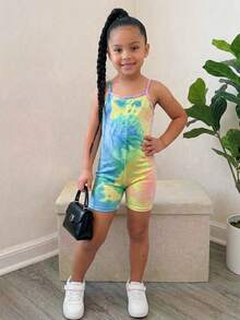 Young Girl Casual Street Fashion Leopard Print Camisole Jumpsuit - Multicolor - View 3