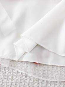 SHEIN Đầm chấm bi thanh lịch mới cho bé gái, chất liệu mềm mại, kiểu dáng thời trang, phù hợp cho các hoạt động trong nhà và ngoài trời vào mùa xuân/hè. - Đỏ và trắng - Xem 5